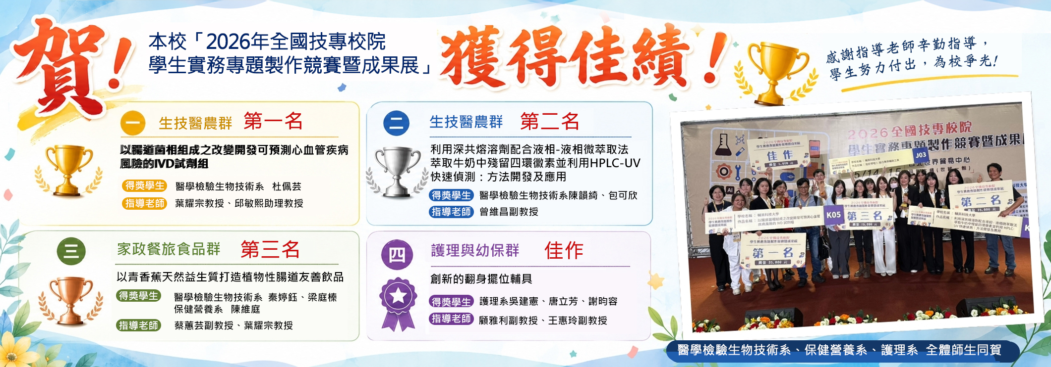 2026年全國技專校院學生實務專題製作競賽的成果